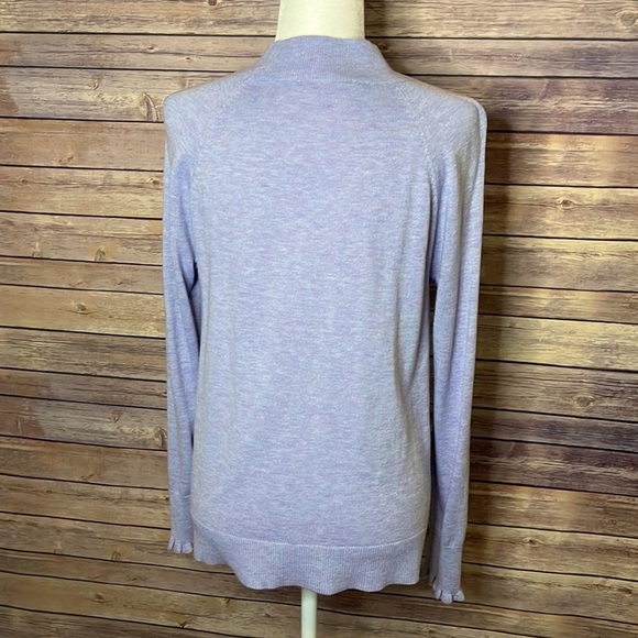 EUC Loft Ruffle Cuff Mock Neck Sweater | Medium - Picture 5 of 8
